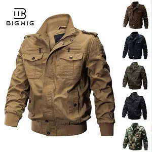 Spring Tops Men's Spring Fall Casual Windbreaker Jacket Cargo Stand Collar Bomber Jackets Coat, Men's Casual Zipper Pocket Jacket, Multi-Pocket Work Jackets