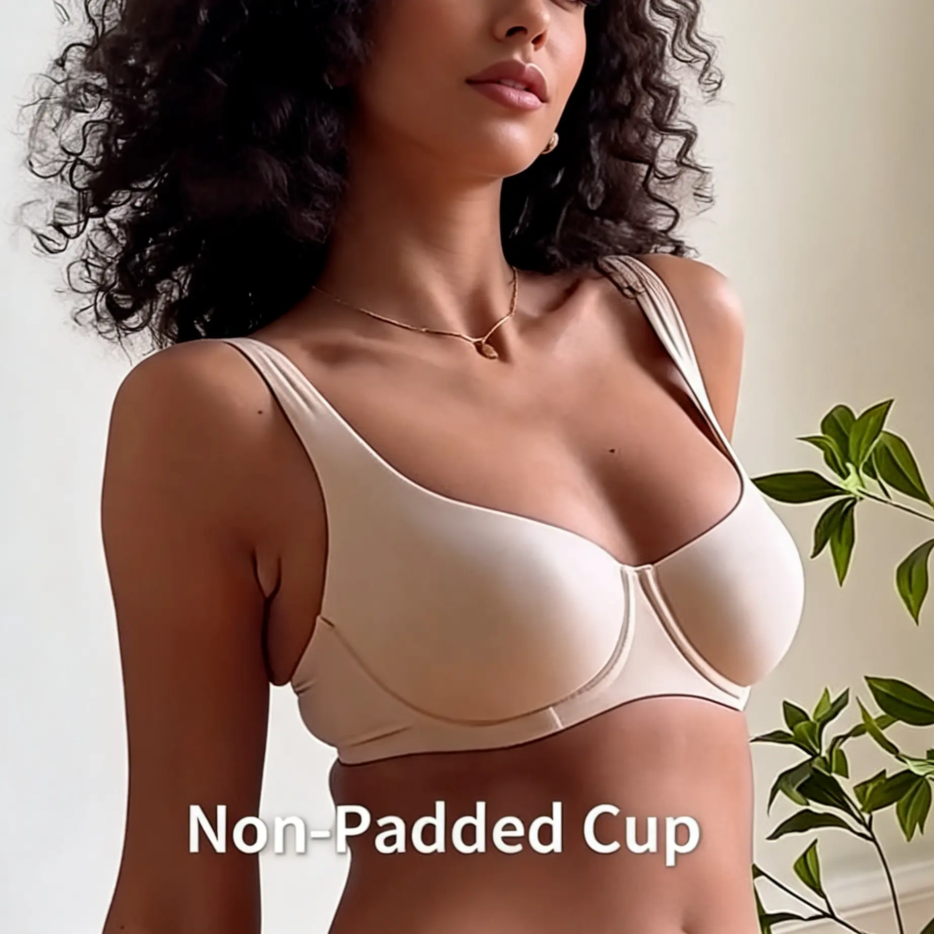 Unlined Balconette Bra No Padded Underwired Double Layer Cup Adjustable Straps Soft Stretchy Invisible Under Low Cut Tops