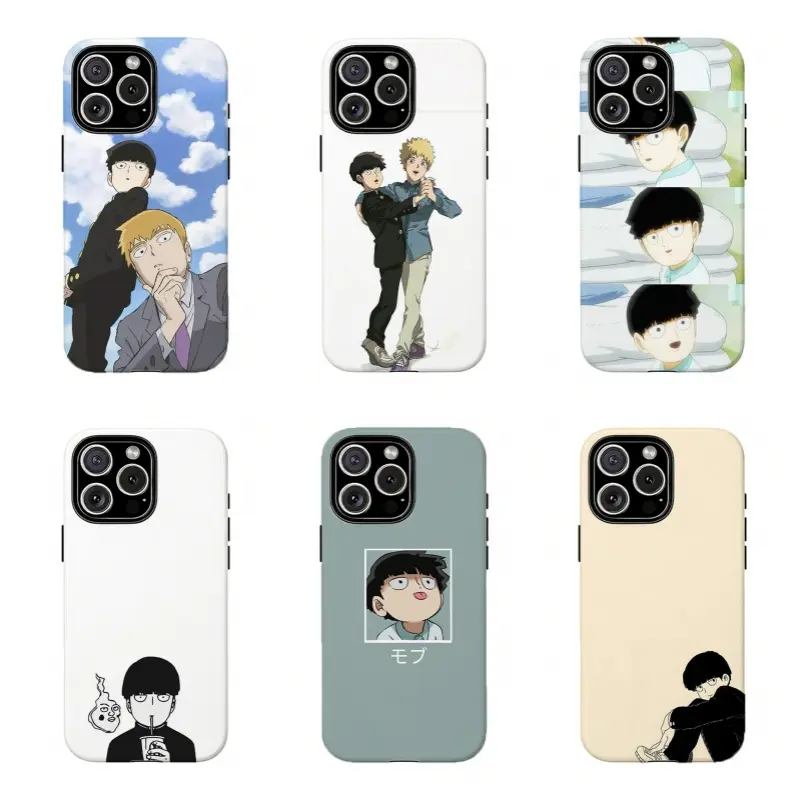 Mob Psycho 100 Phone Case - Shigeo & Reigen Anime Shockproof Cover,Cover For iPhone 17 Pro Max 16 15 14 13 12 11 for Samsung S21 S22 S23 S24 S25 Phone Case,Perfect Holiday Gift