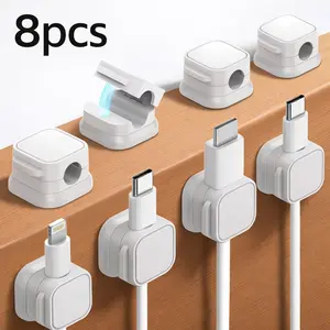 8PCS Self-Adhesive Cable Clips, No-Drill Cord Organizer for Desk, Wall & Plug Wires, Table Organizers