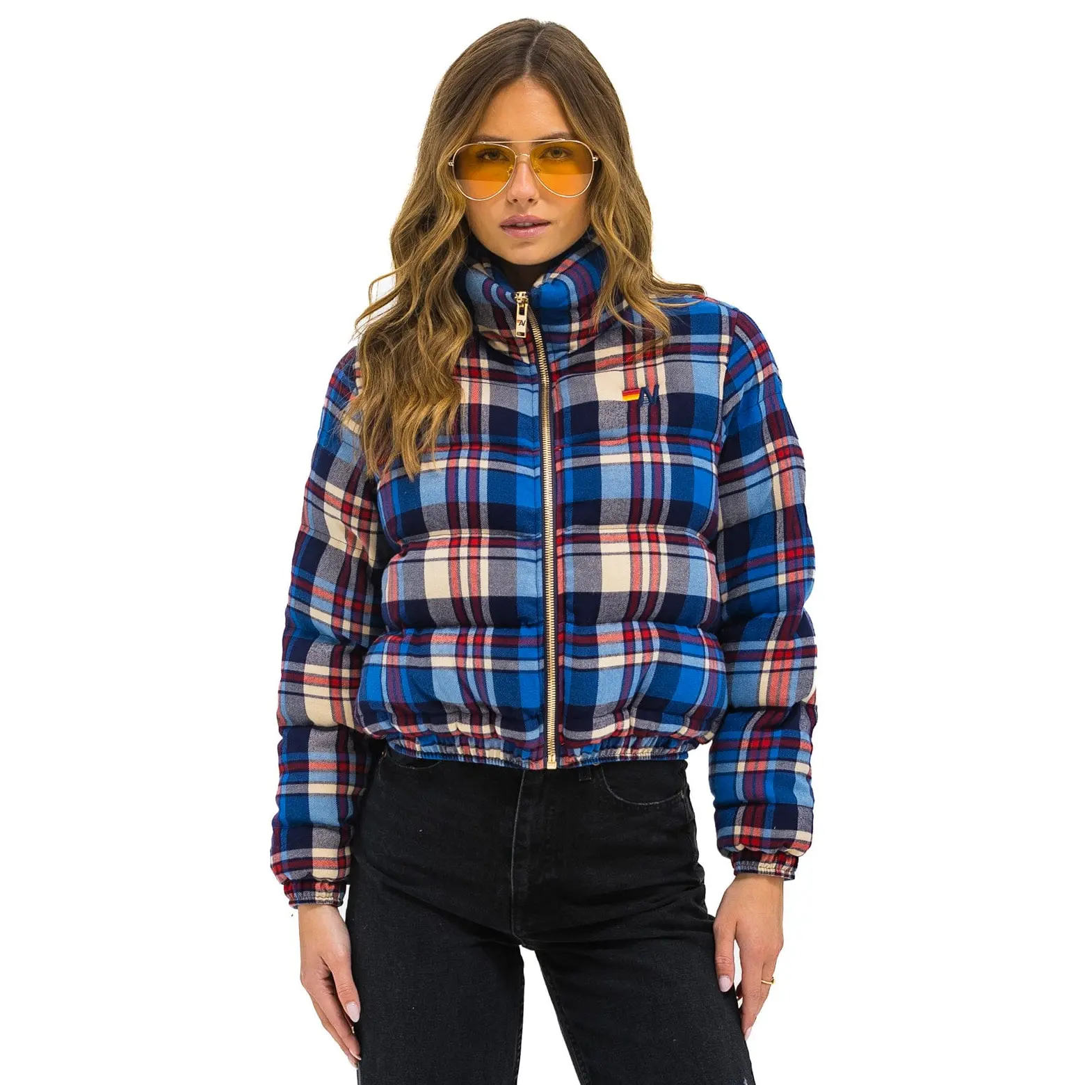 APRES PLAID PUFFER JACKET - PATRIOT PLAID