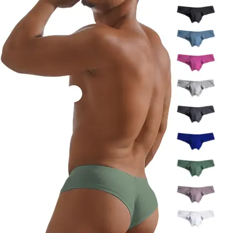 ADANNU Men's Modal Bikini Briefs, Solid Color, Low Rise, No Show, Breathable Sports Underwear