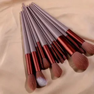13pcs Professional Makeup Brush Set - Soft, Fluffy & Hypoallergenic For Foundation, Blush, Powder & Eyeshadow - Includes Kabuki Blending Brushes