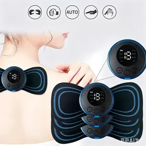 EMS Muscle Electric Massager, 2/3/4-Piece Portable Neck Massage Machine with 8 Modes, 19 Strength Levels, Magnetic Treatment & Vibrating Function (USB-Powered Universal Electronic Accessory)