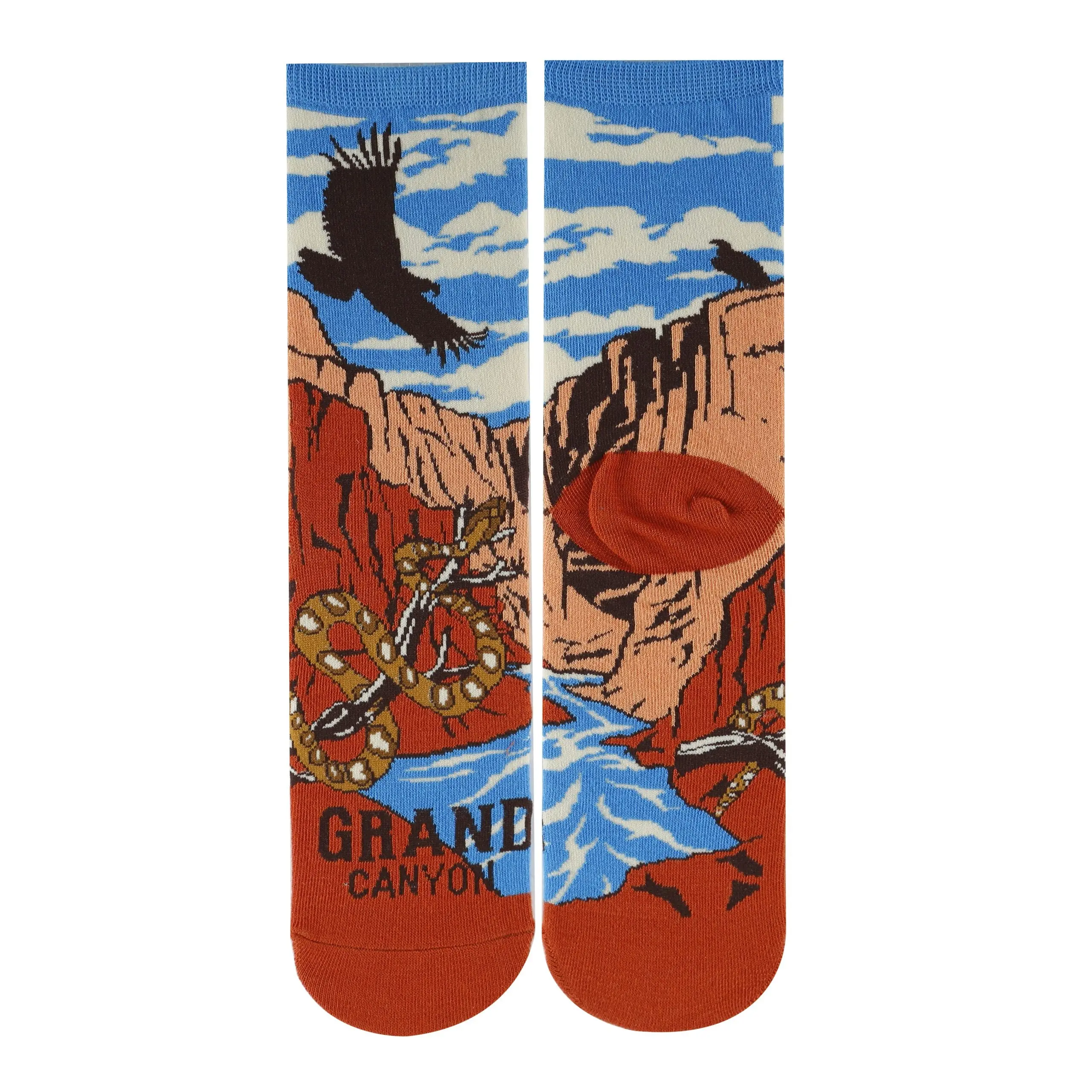Men’s Novelty Funny Crew Socks, Fun Crazy Silly Socks, Size 8-13, Grand Canyon Views
