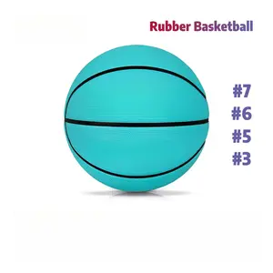 Rubber Basketball Official Regulation Size 3 (22.5 Inches) - Deep Channel Construction, Color Variations Available for Indoor/Outdoor Use