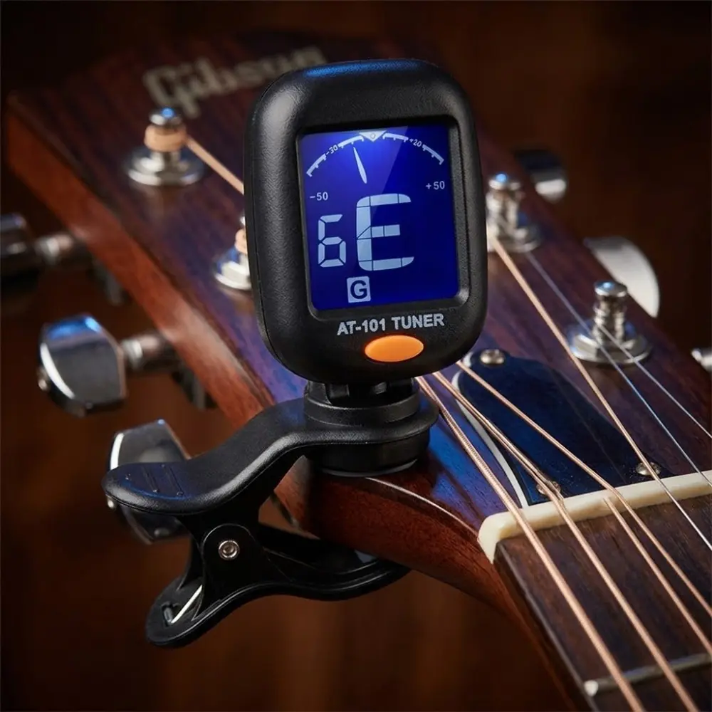 Clip-on Tuner for Guitar, Bass, Violin, Ukulele | High Sensitivity Portable Mini Tuner | Easy Storage, Perfect for Dorm, Camping & Outdoor Performances | Guitar Assisted Tool, Guitar Learning Tools