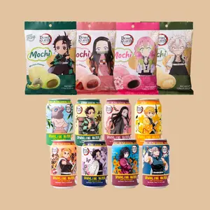AnyYums Demon Slayer Snacks & Drinks Variety Pack - Sparkling Water & Mochi Characters from Vietnam