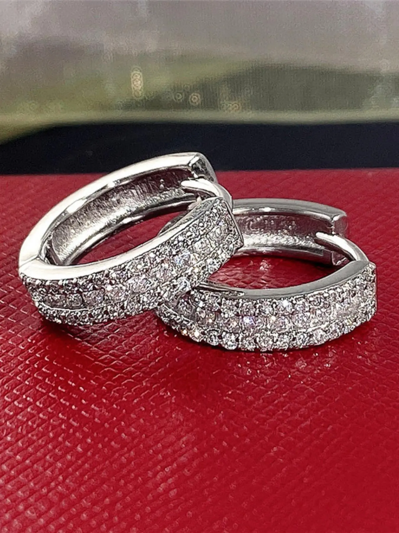 Fashion Rhinestone Decorated Hoop Earrings, Women's Earrings for Party, Trendy All-match & Exquisite Jewelry, Hip-hop Earrings, Neutral Earrings, Fashionable Earrings