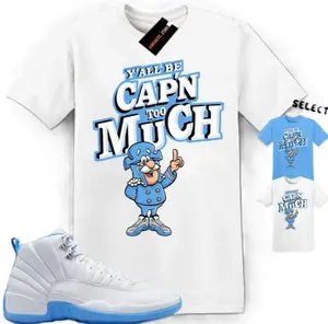 CAPN Adult + Youth tshirt, Unisex Graphic T-Shirts to Match Jordan 12 Melo University Blue, 12 Melo University Blue Outfit, Menswear Top Shirt
