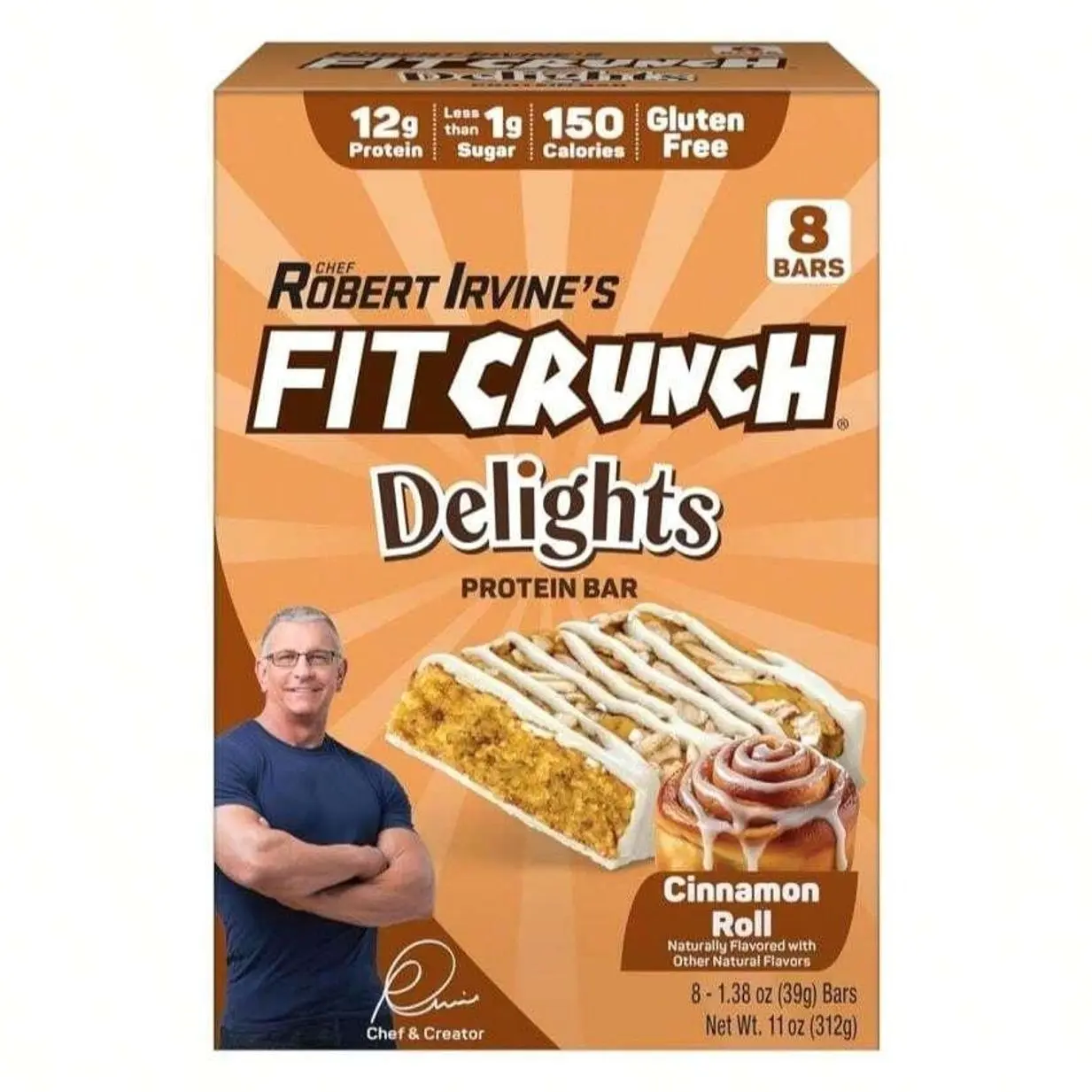 FITCRUNCH Delights Protein Bar, 13g Of Protein &Amp; 1g Of Sugar (8 Bars, Strawberry Muffin)