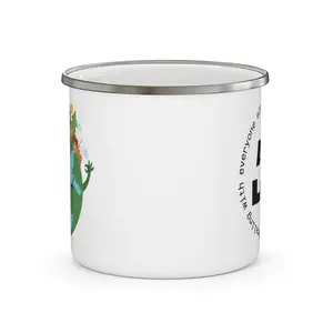 Enamel Camping Mug - Vintage Style Coffee Cup with 'help' Design, Outdoor Adventure Gift, Campfire Mug, Camping Gear, Hiking Drinkware,