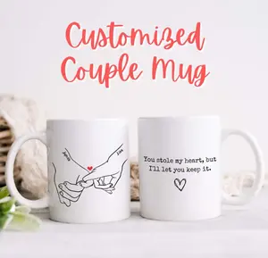Personalized Valentine's Day Mugs for Couples You Sole My Heart Meaningful Holding Hand Sign Mug Elegant Valentines Anniversary Day Gift