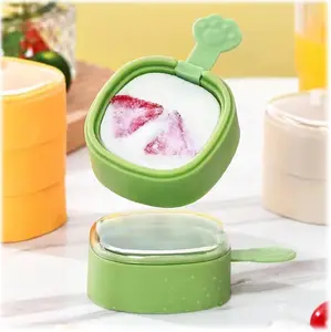 3PCS 2025 New Creative Multi-Layer Ice Cream Mold, Homemade Ice-Cream Mould, Multi-Layer Popsicle Mould, Reusable Ice Pop Molds for Kids(green)