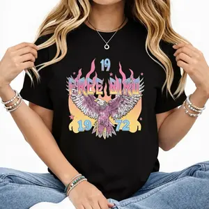 Comfort Colors Free Bird Shirt , Old School Band T-shirt, America 250th Anniversary Shirt, Patriotic USA Flag Tee, 4th of July Independence Day Gift, Retro Music Shirt, Rock Band Tee, Oversized Trendy Shirts for Women