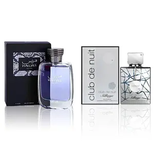 Armaf Club Silver de Nuit Intense + Rasasi Hawas Fragrance Set 100ml 3.4oz Dark Woody Intense Scent SmellMaxing Premium Perfume Twin Pack for Men