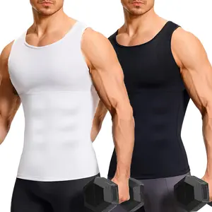 Men's Compression Shirt Undershirt Tank Top Workout VestAbs Abdomen Slim Body Shaping Tummy Control