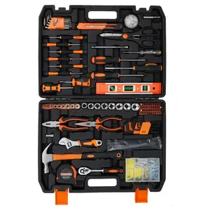 Complete Household Tool Set - Professional 128-Piece Hand Tool Kit for Home Repair & DIY - Includes Sockets, Wrenches, Pliers, Hammer - Versatile Tool Case for Apartment, Dorm, Garage & Workshop