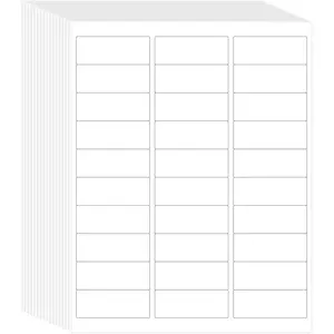 Printable Address Labels, 1" x 2-5/8", 3,000 Labels, 30 per Sheet, Label Stickers for Envelopes (100 Sheets)