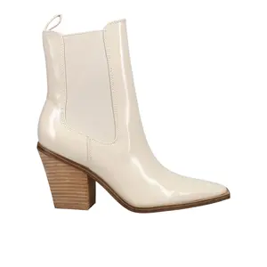 Chinese Laundry Womens Tevin Snip Toe Chelsea Casual Boots Ankle Mid Heel 2-3" - Off White