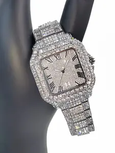 Men's Quartz Wristwatch with Calendar and Luminous Hands, Street Style Analog-Digital Dial, Square Face, Alloy Case, All Seasons