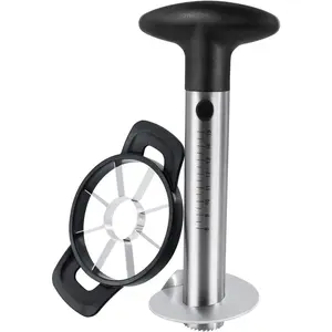 Pineapple Corer and Slicer Tool, Robust Pineapple Core Remover with Upgraded Cutter & Reinforced Thicker Blade, Stainless Steel Kitchen Fruit Gadget for Diced Pineapple Rings (Black)