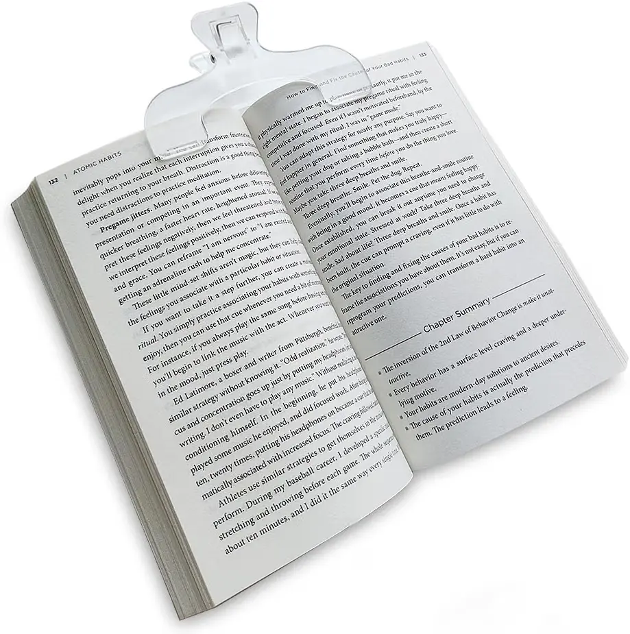 Transparent Book Page Holder for Reading, Book Opener Holder Convenient for Reading Teaching and Fixing Music Book, Page Marker Clips for Teacher Clerk 2Pc