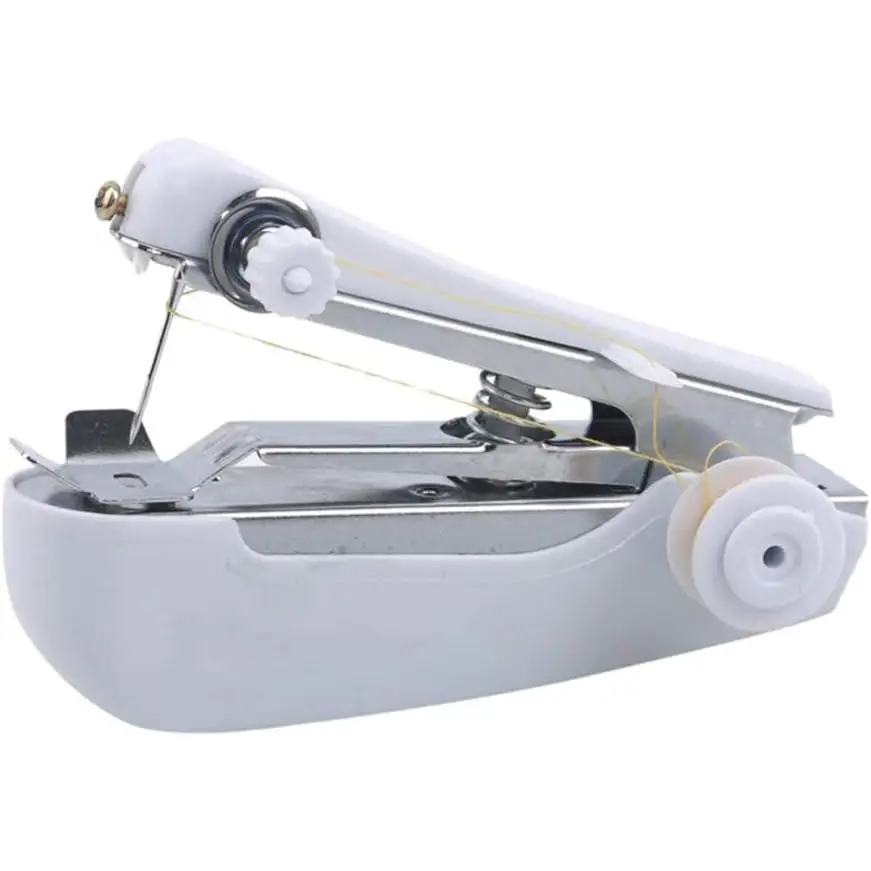Handheld Sewing Machine,Multi-Functional Manual Mini Hand Sewing Machine Home Travel Use Tool,White
