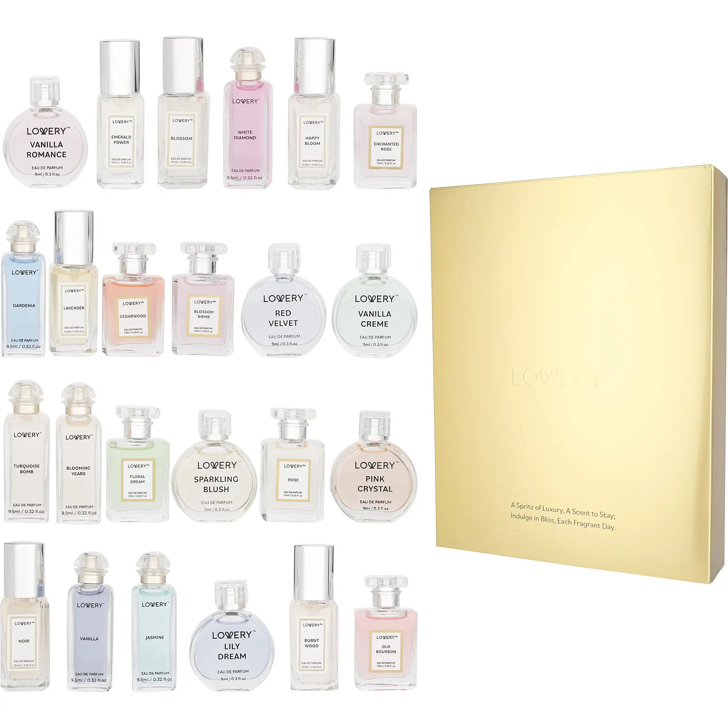 Lovery Variety Set-Perfume Advent Calender Set 24 Pcs 1 Oz For Women Lovery Variety Set-Perfume Advent Calender Set 24 Pcs 1 Oz For Women