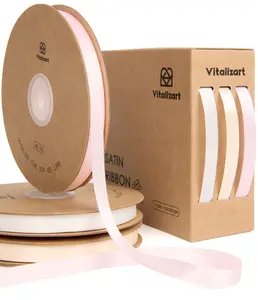 3/8" Double Face Satin Ribbon 120 Yards Bulk — 3 Rolls for Hair Bows, Gift Wrapping, Flower Bouquet & Wedding | Vitalizart tiktokshopspringglowup