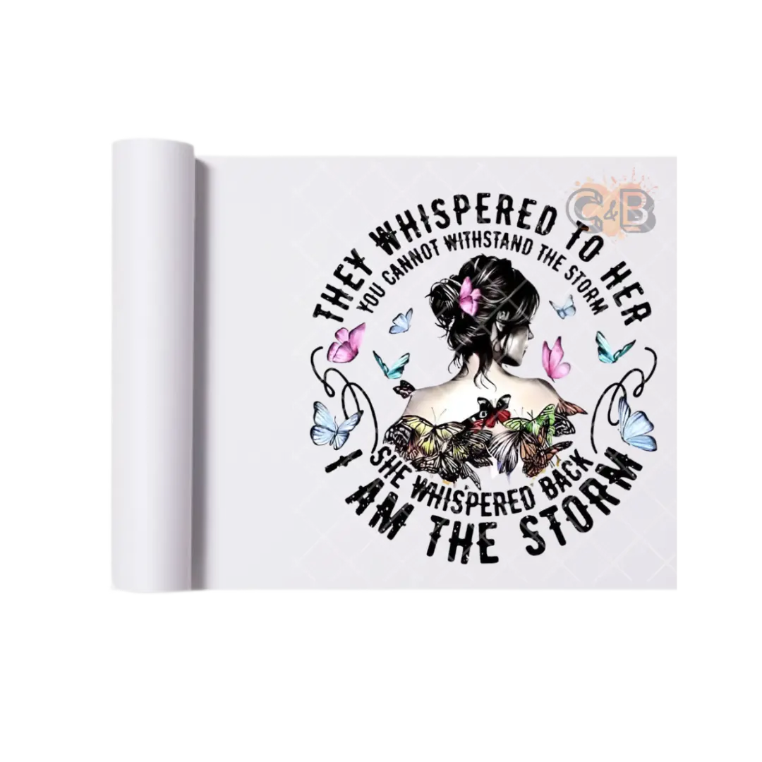 I Am The Storm DTF Transfer - Decorative Vinyl Sticker for Decorative Use, Lightweight Design for Home Decor Handmade Gifts Diy Artificial Rose