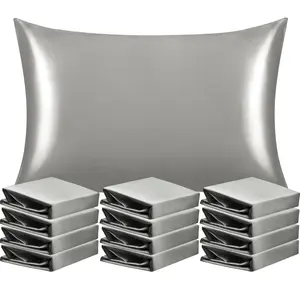 NTBAY 12 Pack Satin Pillowcases with Envelope Closure for Hair and Skin - Luxurious Silk-like Microfiber Fabric