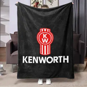 Kenworth Pattern Flannel Blanket, Soft Warm Throw for Sofa Office Bed Camping Travel, All-Season Multi-Purpose Gift Blanket, Soft Comfy Blanket
