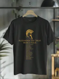 100% Cotton Ancient Greek History - Alexander The Great World Tour T-Shirt T-Shirt