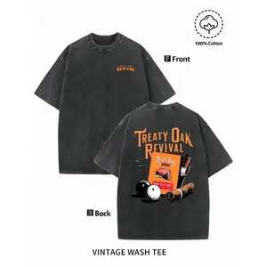 Men's Washed Cotton Short Sleeve T-Shirt, Fitted Vintage Graphic Pattern Print, Casual Summer Top, Comfortable, Soft and Stylish, Perfect for Daily Wear