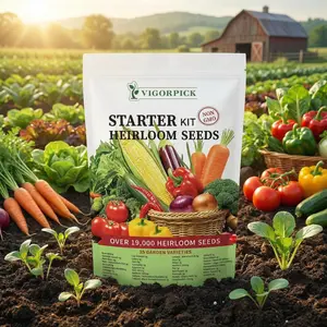 [Upgraded Version] Garden Seed Storage Kit - 35 Selection Bundle for Home Sowing with Planting Prepper Seeds Heritage Herb Collection Excellent Growing Package for Your DIY Patio