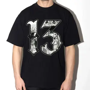 13 Chicano Clothing Black T-Shirt with Graphic Design Featuring Iconic Silhouette All Seasons Casual S-3XL