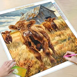 Farm Yak Pattern DIY Diamond Arts Colorful Painting Kit without Frame, DIY 5D Diamond Arts Colorful Painting Kit, Wall Art Decor for Home, Handicraft