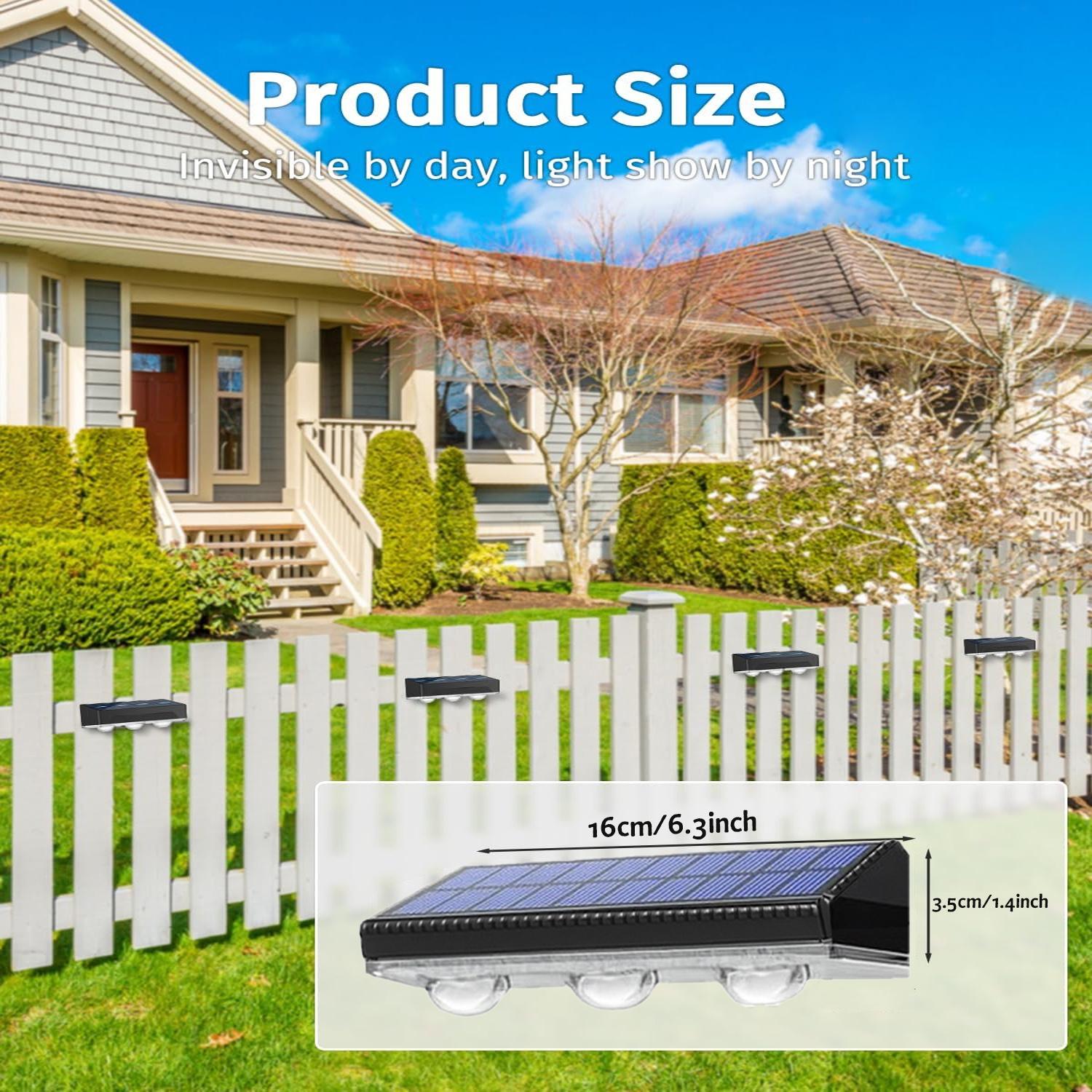 RGB Solar Wall Fence Lights,Synchronously Change Color,Solar Step Lights,Bright Wall Lights,Outdoor Waterproof,Solar Powered Patiio Decor for Wall, Rain,Porch,Backyard,Gaeden.Perfect for holiday decorations fallfreshness