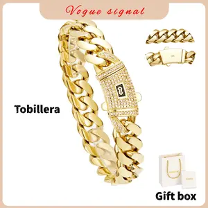 New Anti-Rust 8mm Cuban Link Anklet 14K Gold-Plated Waterproof Fade-Proof Hypoallergenic Foot Bracelet 8.5 9.5 10.5 inch Timeless Shine Jewelry Gift for Men Women