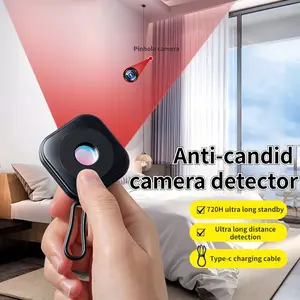 1pc Mini Full Range Anti-spy Camera Detector Hotel Toilet Bedroom Camera Hidden Signal Device Finder Privacy Protect Security Mini Anti-Candid Camera Detector Anti-Spy Hidden Camera Audio Device Finder Rechargeable