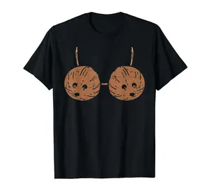 Coconut Bra Hawaiian Tiki Hula Party DIY Halloween Costume T-Shirt