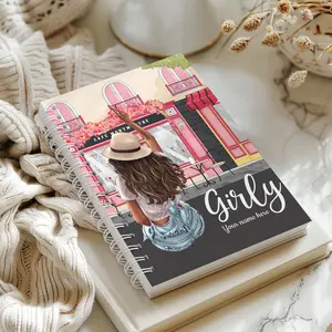 Custom Name Paris Cafe Journal | Girly Montmartre Notebook | Personalized Parisian Planner Gift