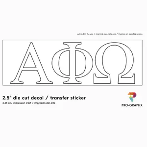 Pro-Graphx Alpha Phi Omega Sticker Greek Sorority Decal for Car, Laptop, Windows, Officially Licensed Product, Girls College Group Monogram Design 2.5" Tall - White