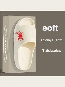 Halloween Spider Print Slippers for Women Men Non-Slip Indoor Home Shoes Comfortable Soft Sole Casual House Slippers Funny Novelty Animal Pattern Footwear for Holiday Party Daily Wear