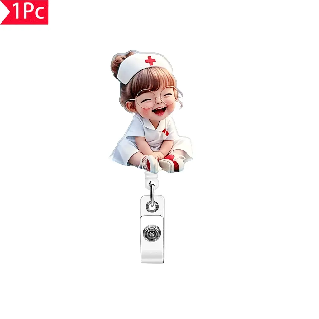 Adjustable ID Card Holder for Nurses, Durable Material, Clip Design, Suitable for Doctors Students, School Organization Office Use, Nursing Badge Reel, Medical Badge Reel, Id Holders for Badges