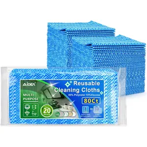 AIDEA Cleaning Wipes, Multi-Purpose Towel and Reusable Cleaning Cloths 80Ct(1 Pack), Domestic Wipes for Kitchen and Office (12''X24'')