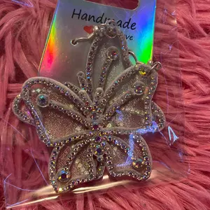 White butterfly Earrings  Female Casual Elegant Fabric Metal Coating