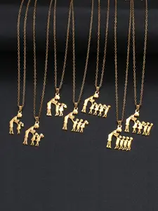 Stainless Steel Mother & Child Pendant Dangling, Elegant Clavicle Chain Charm Necklaces Jewelry for Women, Perfect Gift for Mom