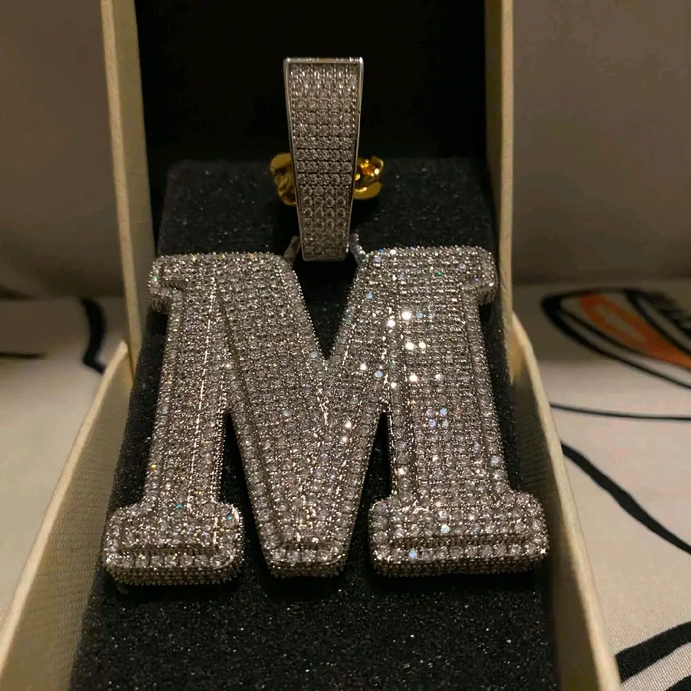 LETTER PENDANT M. ICED OUT